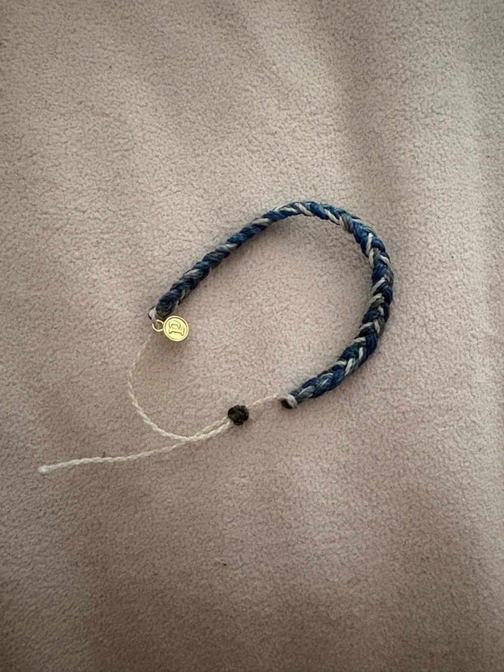 Braided Blue Friendship Bracelet with Gold Charm